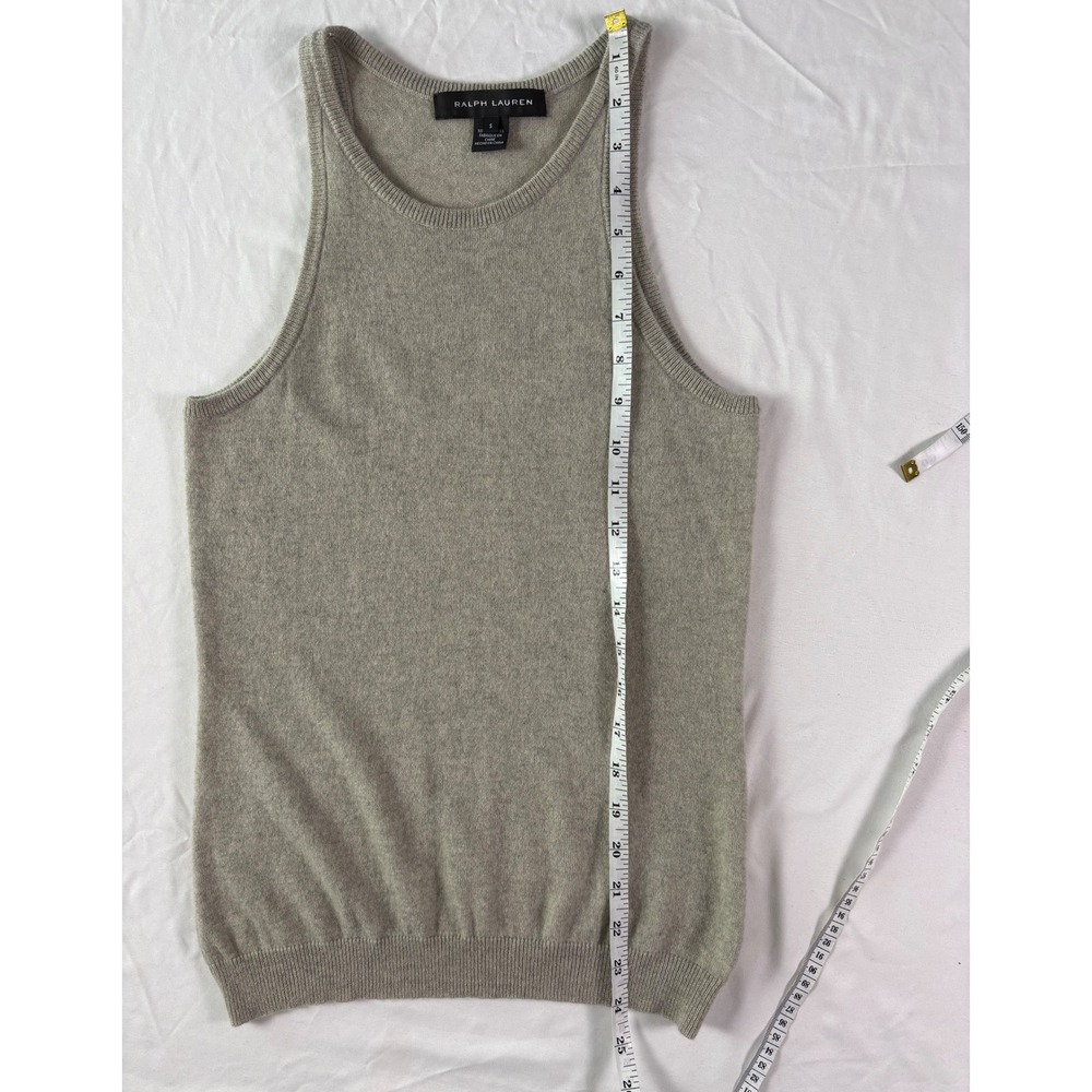 Ralph Lauren Black Label Cashmere Tank Top Womens S Knit Shell Basics Preppy - Picture 7 of 8